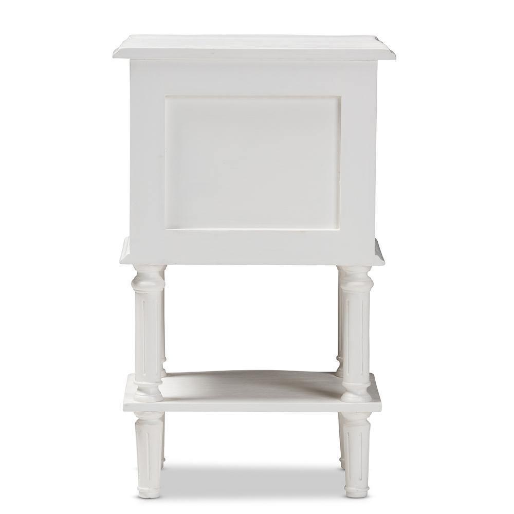 Audrey Country Cottage Farmhouse White Finished 2-Drawer Nightstand FredCo