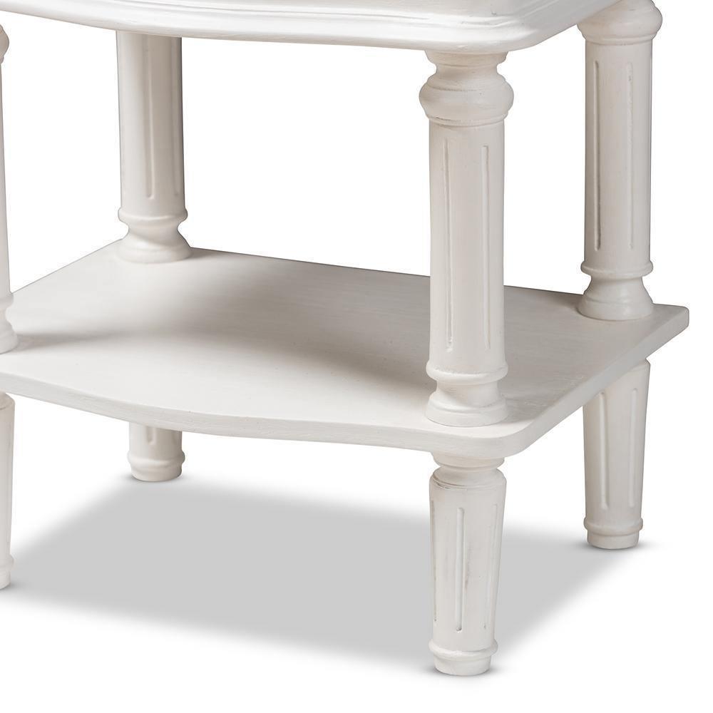 Audrey Country Cottage Farmhouse White Finished 2-Drawer Nightstand FredCo