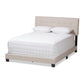 Audrey Modern and Contemporary Light Beige Fabric Upholstered King Size Bed FredCo