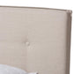 Audrey Modern and Contemporary Light Beige Fabric Upholstered King Size Bed FredCo