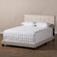 Audrey Modern and Contemporary Light Beige Fabric Upholstered King Size Bed FredCo