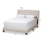 Audrey Modern and Contemporary Light Beige Fabric Upholstered King Size Bed FredCo