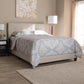 Audrey Modern and Contemporary Light Beige Fabric Upholstered King Size Bed FredCo
