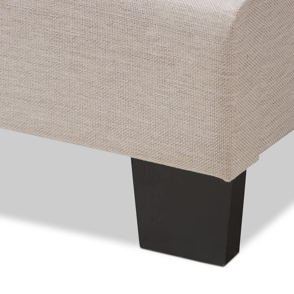 Audrey Modern and Contemporary Light Beige Fabric Upholstered King Size Bed FredCo