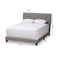 Audrey Modern and Contemporary Light Grey Fabric Upholstered King Size Bed FredCo