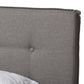 Audrey Modern and Contemporary Light Grey Fabric Upholstered King Size Bed FredCo