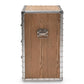 Audric French Industrial Brown Wood and Silver Metal 3-Drawer Accent Storage Cabinet FredCo