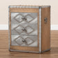 Audric French Industrial Brown Wood and Silver Metal 3-Drawer Accent Storage Cabinet FredCo