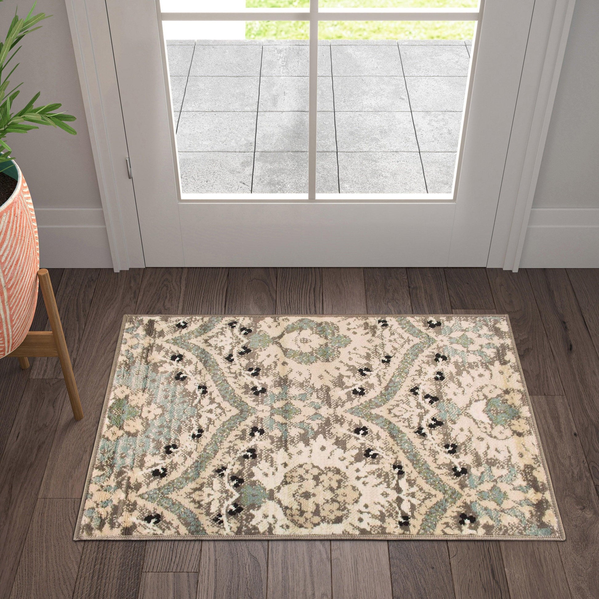 Augusta Modern Floral Cabin Setting Rug FredCo