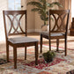 Augustine Modern and Contemporary Grey Fabric Upholstered and Walnut Brown Finished Wood 2-Piece Dining Chair Set Set FredCo