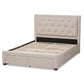 Aurelie Modern and Contemporary Light Beige Fabric Upholstered Queen Size Storage Bed FredCo