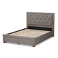 Aurelie Modern and Contemporary Light Grey Fabric Upholstered King Size Storage Bed FredCo