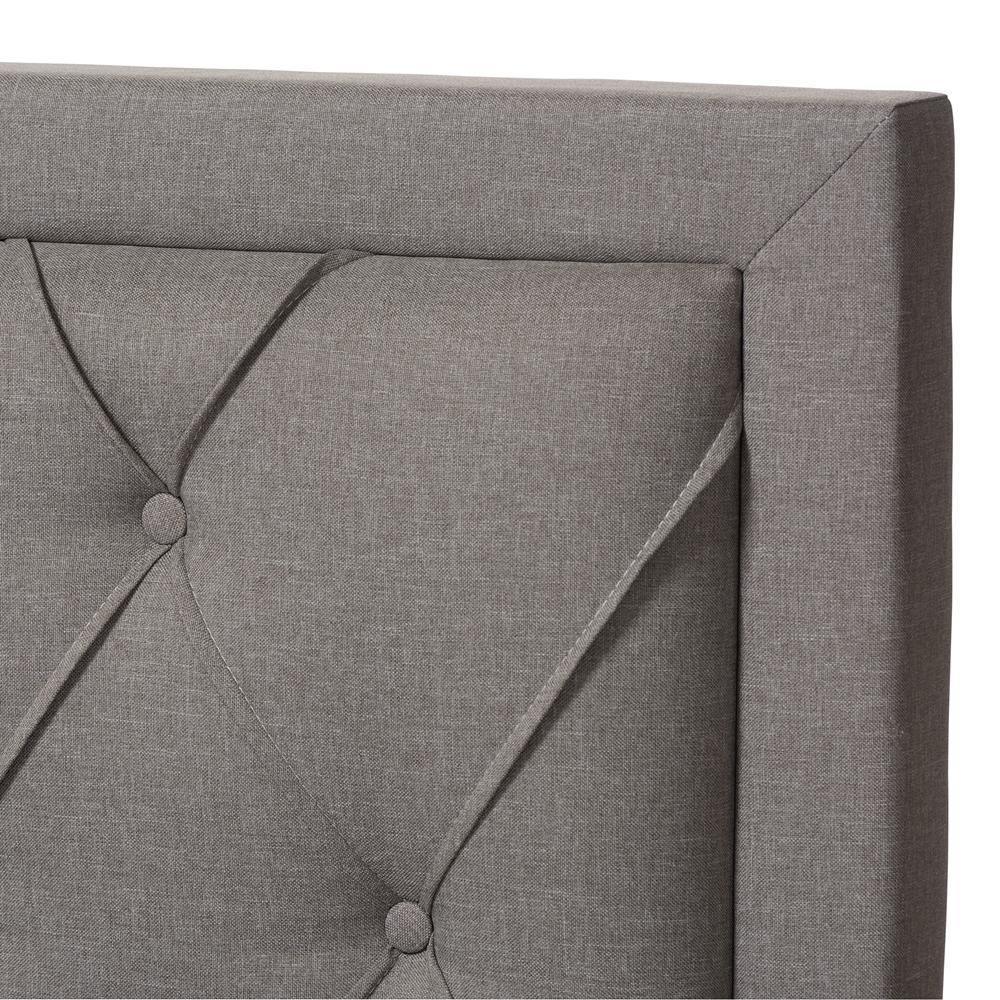 Aurelie Modern and Contemporary Light Grey Fabric Upholstered King Size Storage Bed FredCo