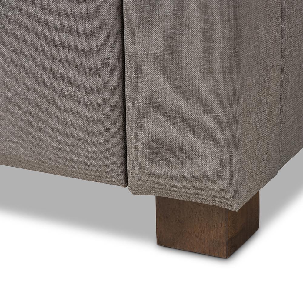 Aurelie Modern and Contemporary Light Grey Fabric Upholstered King Size Storage Bed FredCo