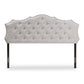 Aurora Modern and Contemporary Greyish Beige Fabric Full Size Headboard FredCo