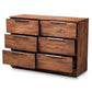 Austin Modern and Contemporary Caramel Brown Finished 6-Drawer Wood Dresser FredCo