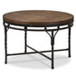 Austin Vintage Industrial Antique Bronze Round Coffee Cocktail Occasional Table FredCo