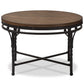 Austin Vintage Industrial Antique Bronze Round Coffee Cocktail Occasional Table FredCo