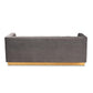 Aveline Glam and Luxe Grey Velvet Fabric Upholstered Brushed Gold Finished Sofa FredCo