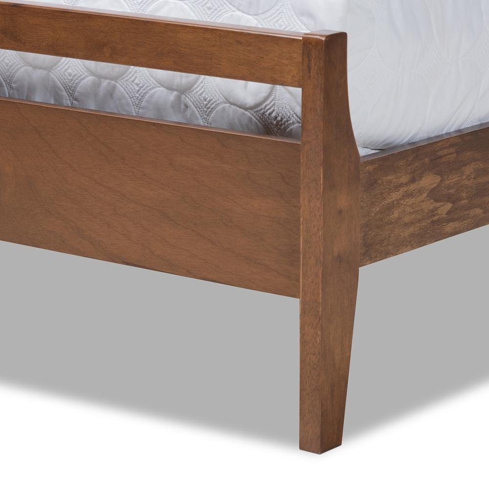 Avena Mid-Century Modern Walnut Finished Wood Queen Size Platform bed FredCo
