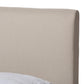 Aveneil Mid-Century Modern Beige Fabric Upholstered Walnut Finished Full Size Platform Bed FredCo