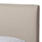 Aveneil Mid-Century Modern Beige Fabric Upholstered Walnut Finished King Size Platform Bed FredCo