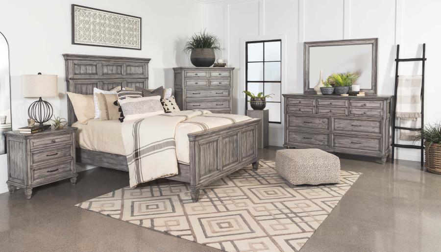 Avenue 4-piece Eastern King Panel Bedroom Set Grey Coaster FredCo