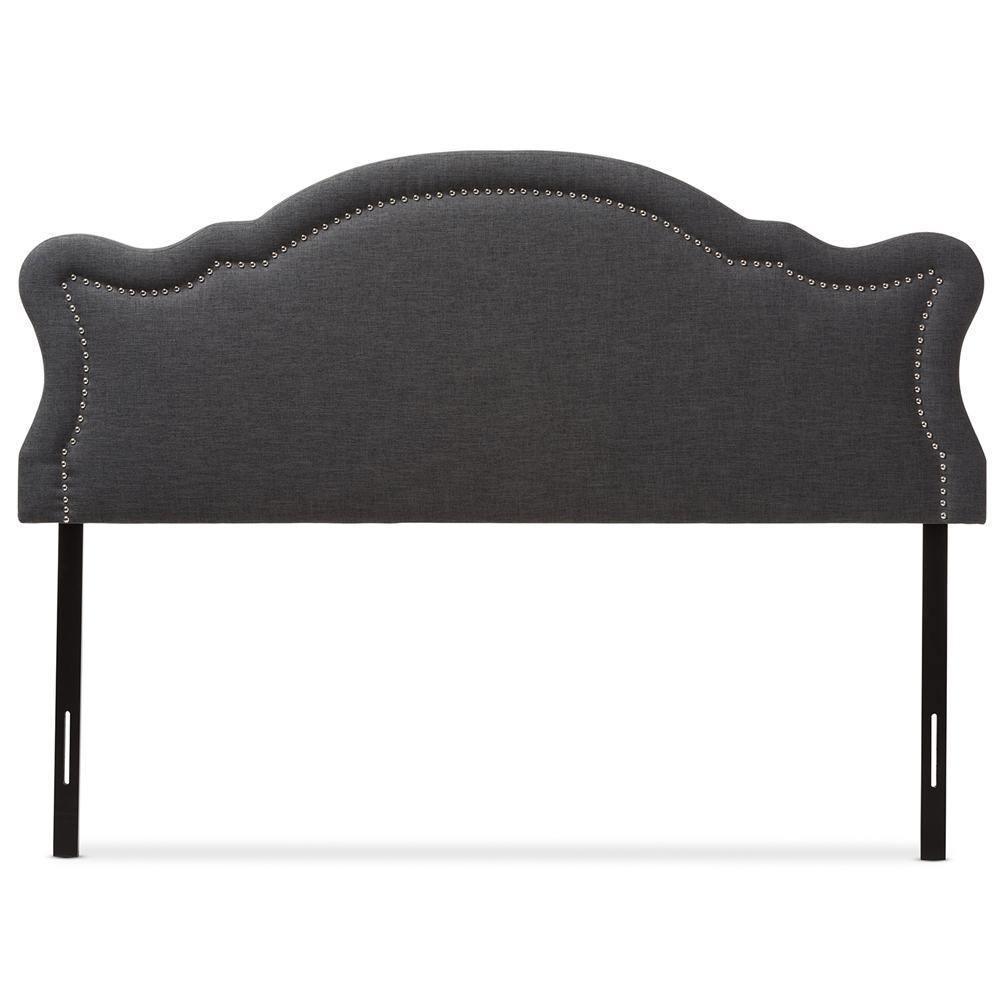 Avery Modern and Contemporary Dark Grey Fabric Queen Size Headboard FredCo