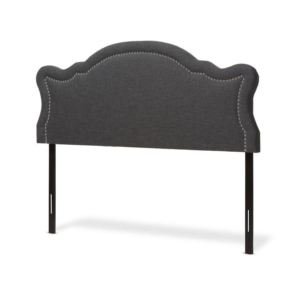 Avery Modern and Contemporary Dark Grey Fabric Queen Size Headboard FredCo