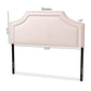 Avignon Modern and Contemporary Light Pink Velvet Fabric Upholstered Full Size Headboard FredCo