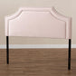 Avignon Modern and Contemporary Light Pink Velvet Fabric Upholstered Full Size Headboard FredCo