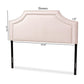 Avignon Modern and Contemporary Light Pink Velvet Fabric Upholstered Queen Size Headboard FredCo