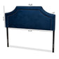 Avignon Modern and Contemporary Navy Blue Velvet Fabric Upholstered Full Size Headboard FredCo