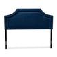 Avignon Modern and Contemporary Navy Blue Velvet Fabric Upholstered Queen Size Headboard FredCo