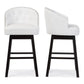 Avril Modern and Contemporary White Faux Leather Tufted Swivel Barstool with Nail heads Trim FredCo