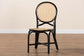Ayana Mid-Century Modern Two-Tone Black and Natural Brown Rattan Dining Chair FredCo