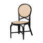 Ayana Mid-Century Modern Two-Tone Black and Natural Brown Rattan Dining Chair FredCo