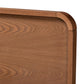 Ayla Mid-Century Modern Dark Grey Fabric Upholstered Walnut Brown Finished Wood Full Size Platform Bed FredCo