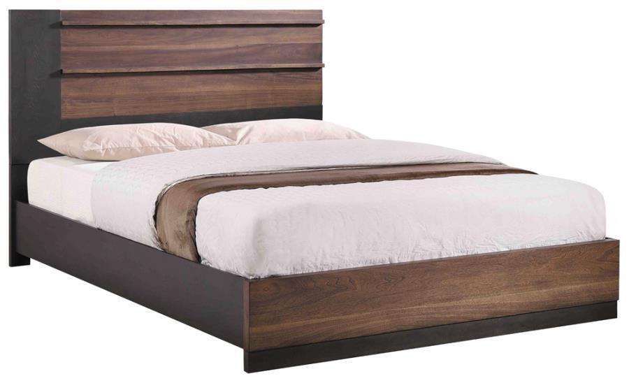 Azalia Rectangular Bedroom Set Black and Walnut Coaster California King, 4 Piece FredCo