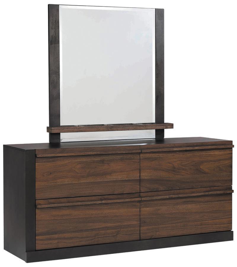 Azalia Rectangular Bedroom Set Black and Walnut Coaster Eastern King, 4 Piece FredCo
