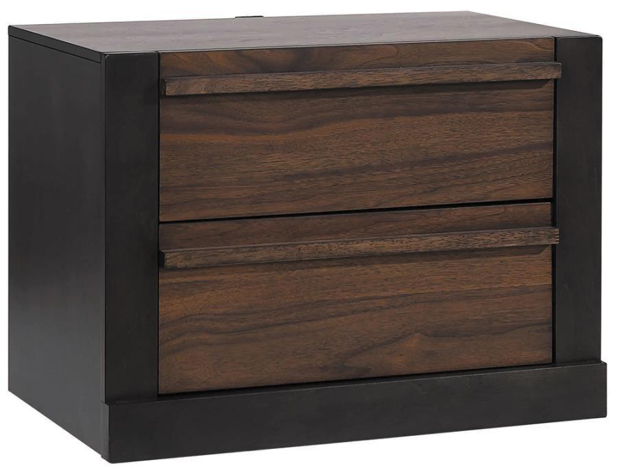 Azalia Rectangular Bedroom Set Black and Walnut Coaster Queen, 5 Piece FredCo
