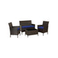 Backyard Patio Furniture Set, Brown and Blue FredCo