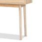 Baird Mid-Century Modern Light Oak Brown Finished Wood and Rattan 2-Drawer Console Table FredCo