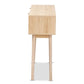 Baird Mid-Century Modern Light Oak Brown Finished Wood and Rattan 2-Drawer Console Table FredCo