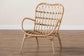 Bajo Modern Bohemian Natural Brown Rattan Arm Chair FredCo