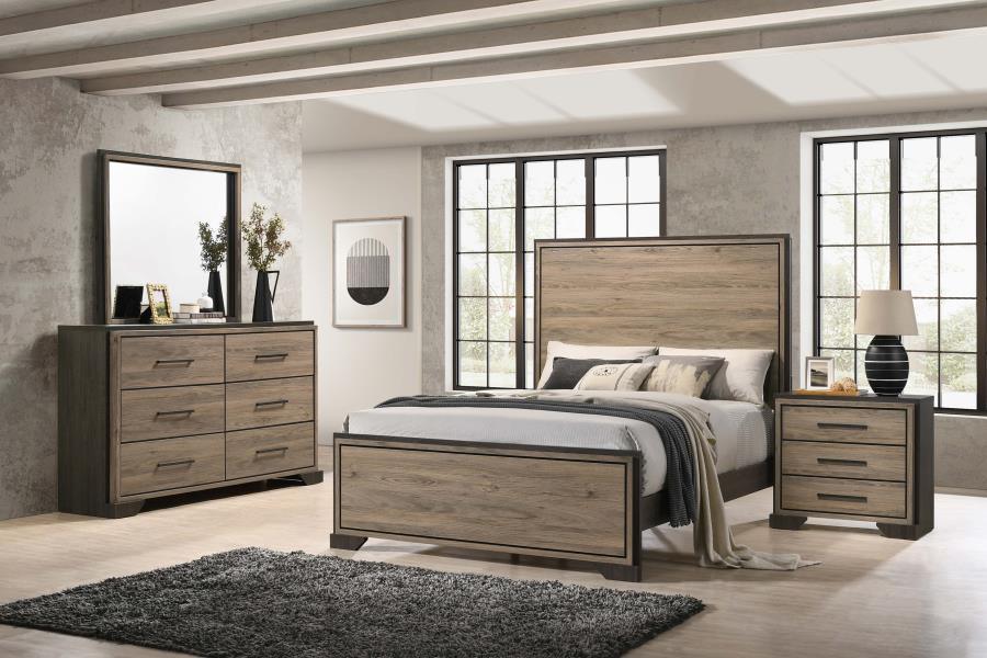 Baker 4-piece Eastern King Bedroom Set Brown and Light Taupe Coaster FredCo