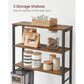 Baker's Rack with Shelves & Hooks 65" Rustic Brown FredCo