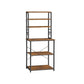 Baker's Rack with Shelves & Hooks 65" Rustic Brown FredCo