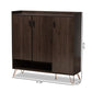 Baldor Modern and Contemporary Dark Brown Finished Wood 3-Door Shoe Cabinet FredCo