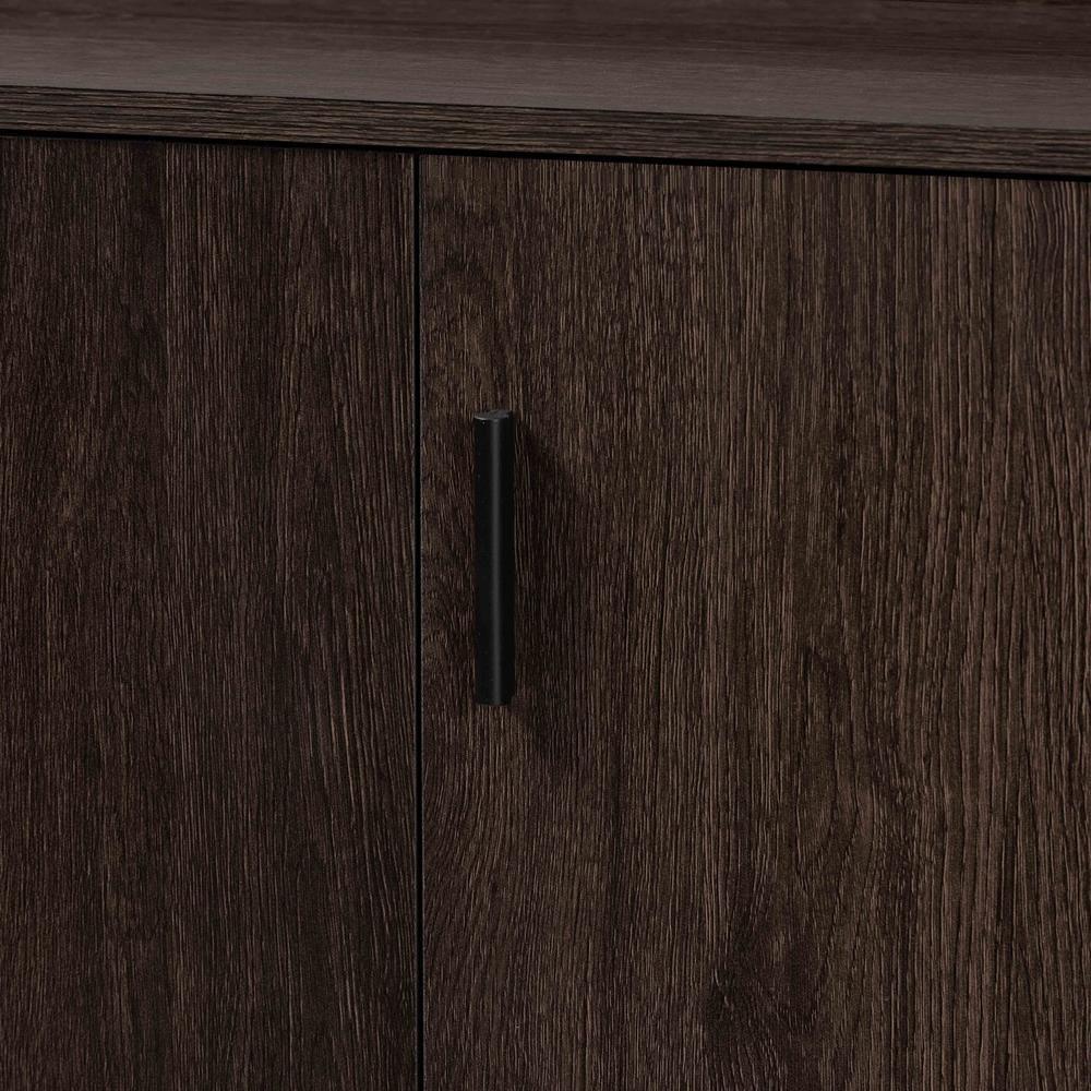 Baldor Modern and Contemporary Dark Brown Finished Wood 3-Door Shoe Cabinet FredCo